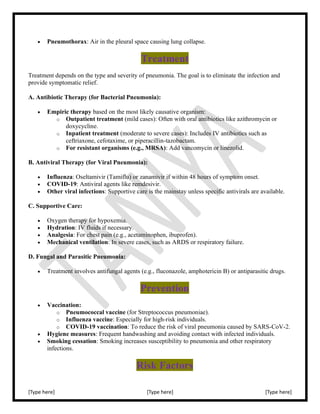 A simplified pdf of Pneumonia with all important topics | PDF