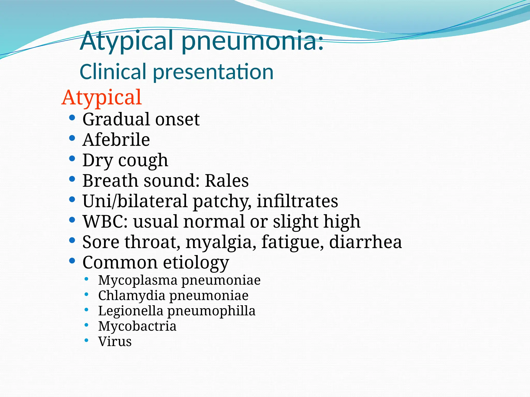 Etiology, pathogenesis, clinical features of pneumonia | PPTX