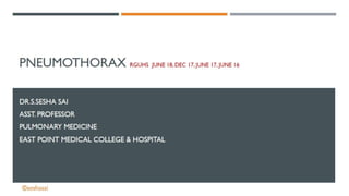 Pneumothorax for Undergraduates