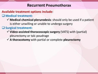 Vats Using Talc Pneumothorax and Pneumomediastinum...... | PDF