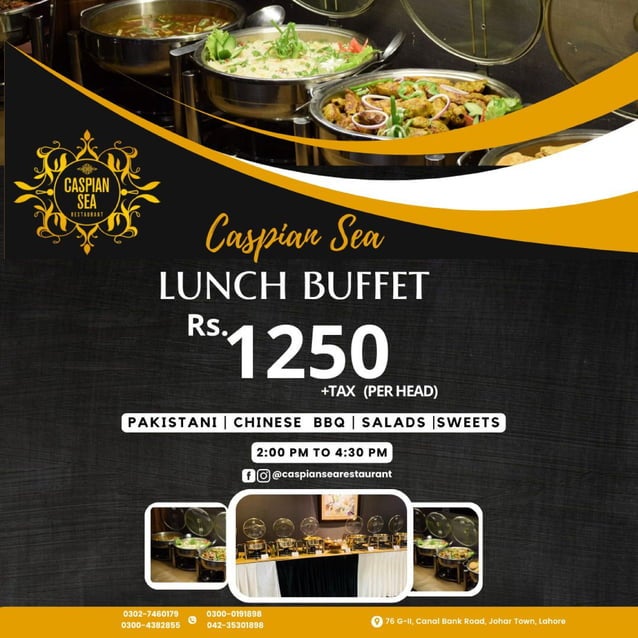 Caspian Sea Resataurnt Lunch Buffet Menu PDF