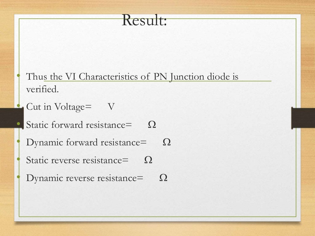 Pn junction diode characteristics Lab expriment