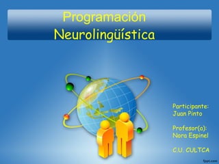 Programación  Neurolingüística Participante: Juan Pinto Profesor(a): Nora Espinel C.U. CULTCA 