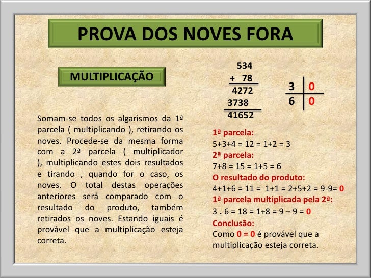 PROVA DOS NOVES FORA PROVA DOS NOVES FORA