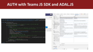 AUTH with Teams JS SDK and ADAL.JS
 