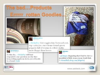 The bad…Products
 Errrrr rotten Goodies…




                          www.saidwot.com
 