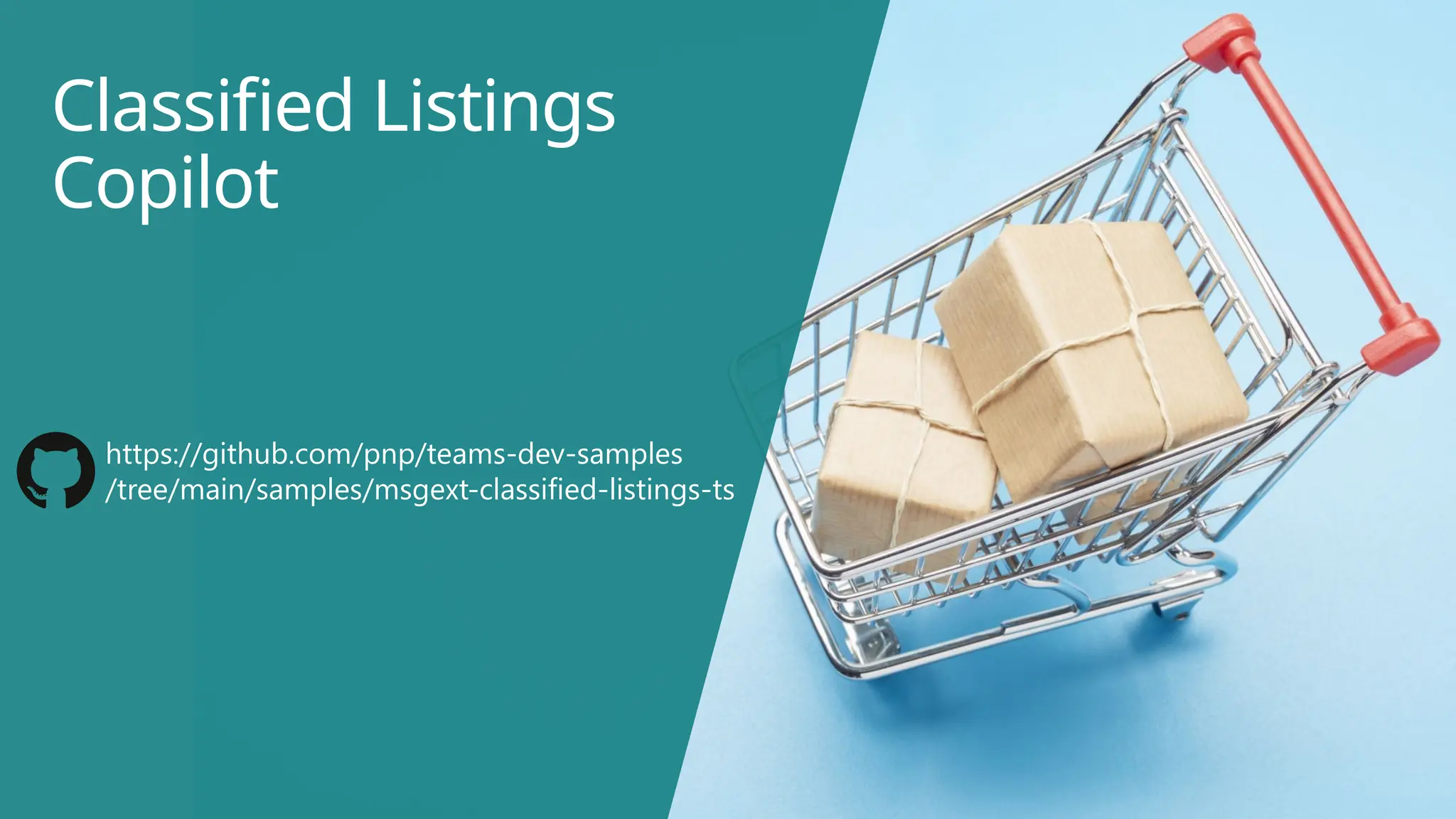 Classified Listings
Copilot
https://github.com/pnp/teams-dev-samples
/tree/main/samples/msgext-classified-listings-ts
 