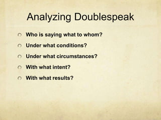 Doublespeak | PPTX