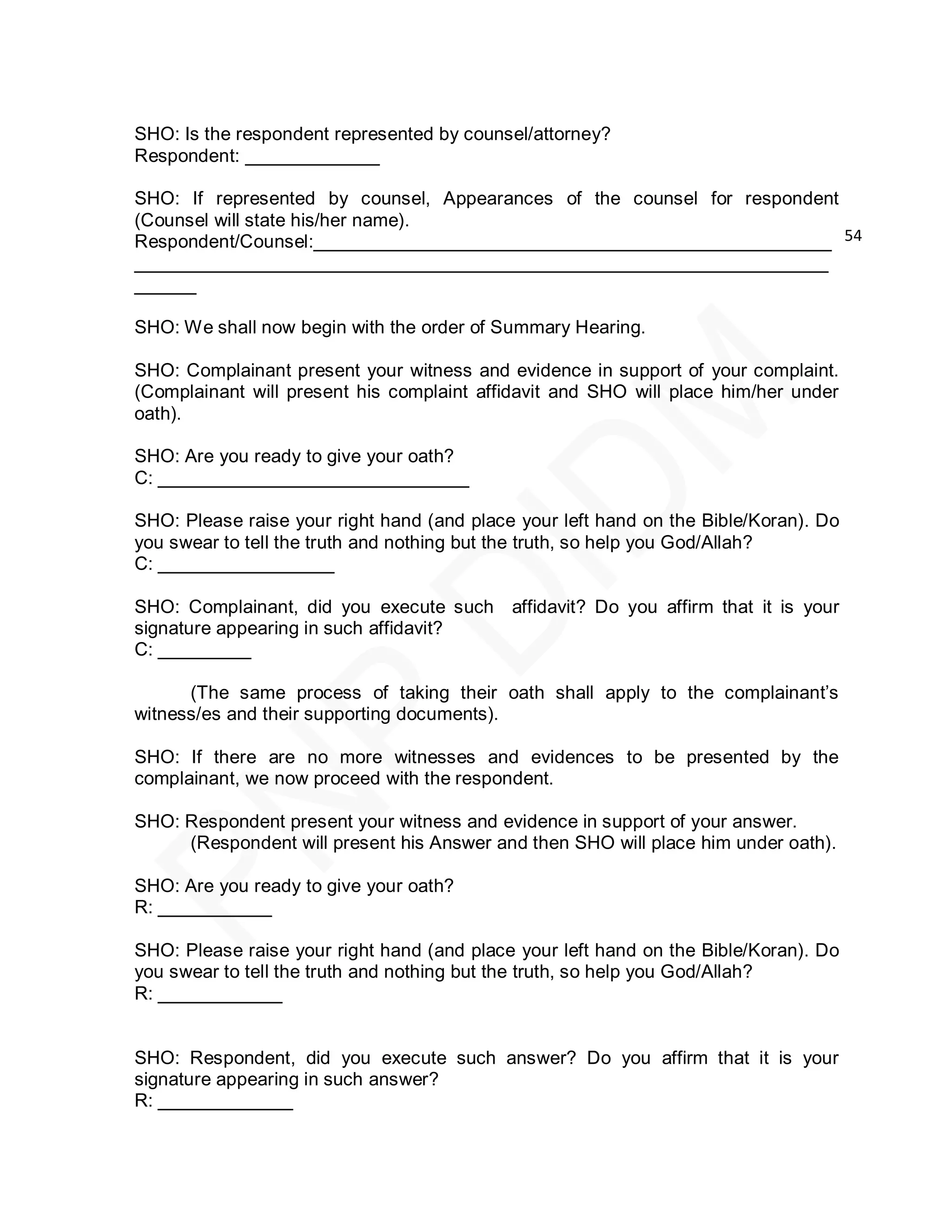 Pnp pre charge evaluation and summary hearing guide | PDF