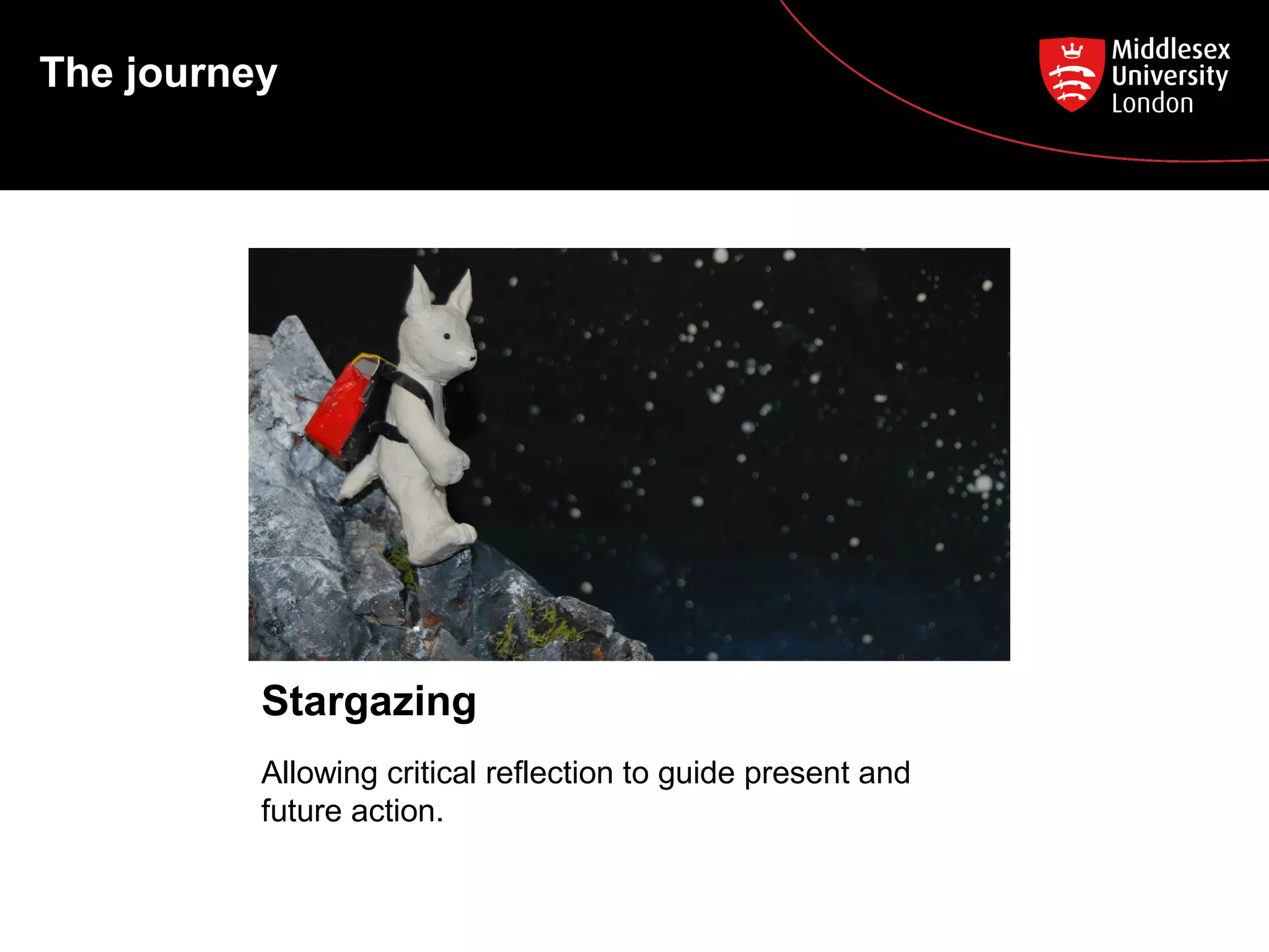 The journey

Stargazing
Allowing critical reflection to guide present and
future action.

 