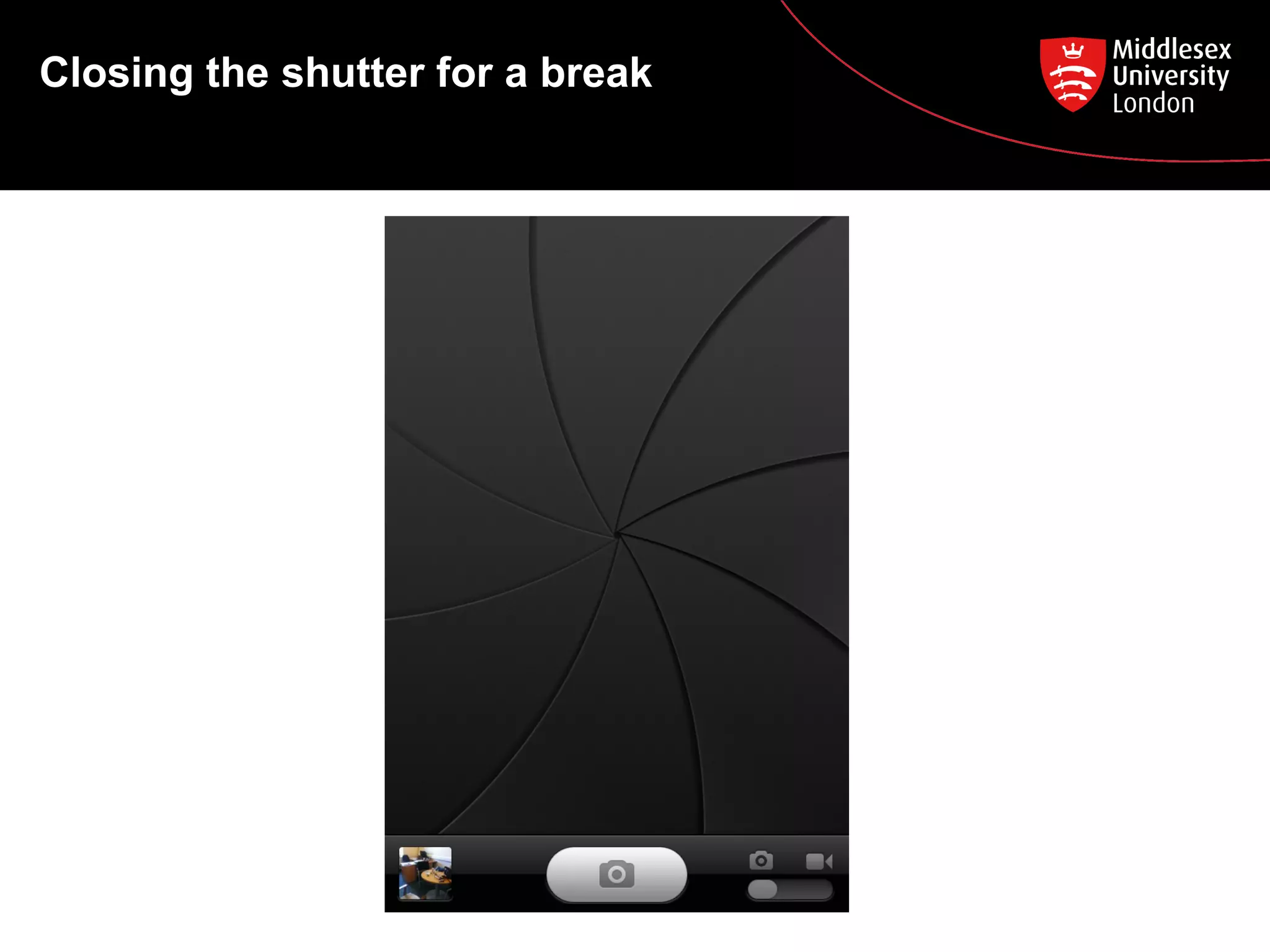 Closing the shutter for a break

 