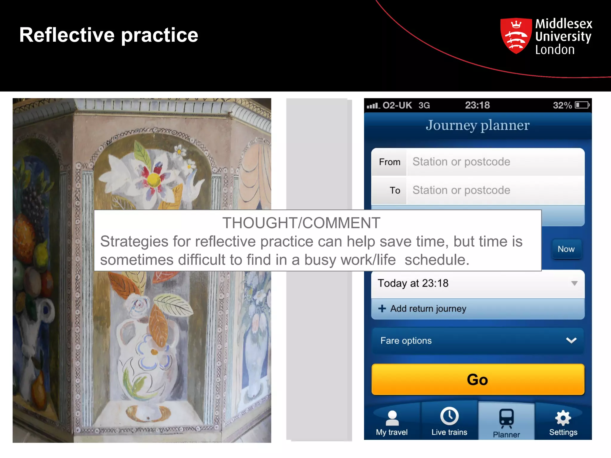 Reflective practice

THOUGHT/COMMENT
Strategies for reflective practice can help save time, but time is
sometimes difficult to find in a busy work/life schedule.

 