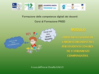 Formazione delle competenze digitali dei docenti
Corsi di Formazione PNSD
A cura dell’ins.te Ornella GALLO
 