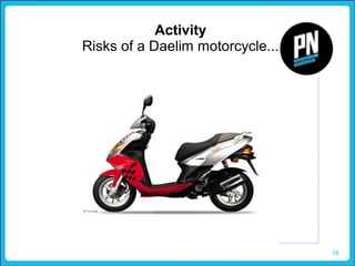 16
Activity
Risks of a Daelim motorcycle...
 