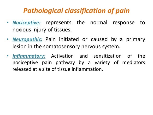 Pathophysiology pain and pain pathways