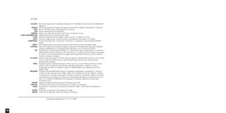 GLOSARIO 
180 
Cerrado en redacción en ???????? 2002 
ACLEDA 
BARDA 
BCIE 
BID 
CEBEDA 
CTM-ALTROMERCATO 
CUED 
EDAC 
EDINFODEC 
ERVET 
EURADA 
OIT 
ILS-LEDA 
PDHL 
PRODERE 
SOPRIP 
UNCTAD 
PNUD 
UNFPA 
UNOPS 
Red de las Agencias de Cambodia (Association of Cambodian Local Economic Development 
Agencies) 
Red de las Agencias de Bulgaria (Bulgarian Association of Regional Development Agencies) 
Banco Centroamericano de Integración Económica 
Banco Interamericano de Desarrollo 
Agencia de desarrollo económico del Cantón de Bosnia Central 
Organización para el comercio justo (Italia) 
Red de las Agencias de los Estados Unidos (Council for Urban Economic) 
Red de las Agencias de Canadá (Economic Development Association of Canada) 
Programa de Educación, Información, Formación y Cooperación Descentralizada (UNOPS, 
Roma) 
Ente regional para la valorización económica del territorio (Emilia Romagna, Italia) 
Red de las Agencias de Europa (European Association of Development Agencies). EURADA 
colabora establemente en los programas de desarrollo y con el Servicio ILS-LEDA 
Organización Internacional del Trabajo (ILO: International Labour Organization). A través del 
Departamento para las empresas y las cooperativas, con sede central en Ginebra, ha apoyado 
la creación y el funcionamiento de las Agencias de Desarrollo Económico Local en América 
Central, Cambodia y Bulgaria. 
Servicio Internacional para el vínculo entre las Agencias de Desarrollo Económico Local, ubica-do 
en la sede de UNOPS de Roma. (International Liaison Services for Local Economic 
Development Agencies) 
Programas para el Desarrollo Humano a Nivel Local. En curso en Albania, América Central, 
Angola, Cuba, Macedonia, Mozambique, República Dominicana, Sudáfrica y Túnez. 
Financiados por Italia, son llevados a cabo por UNDP/UNOPS con el apoyo de OIT, IFAD, 
IDNDR, OMS. 
Programa ITALIA/UNDP/UNOPS para los refugiados, desplazados y repatriados en América 
Central. Ha sido realizado entre 1988 y 1995 con la colaboración de OIT, UNHCR, y PAHO y 
ha operado en Costa Rica, Nicaragua, El Salvador, Honduras, Guatemala y Belice. Constituye 
una experiencia innovadora en cuanto a las metodologías de gestión en situaciones de con-flicto. 
En el ámbito de PRODERE se constituyeron las primeras Agencias de Desarrollo 
Económico Local 
Agencia de Desarrollo Económico de la Provincia de Parma 
Conferencia de las Naciones Unidas para el Comercio y el Desarrollo 
Programa de las Naciones Unidas para el Desarrollo (UNDP United Nations Development 
Program) 
Fondo para la población de las Naciones Unidas 
Oficina de las Naciones Unidas de Servicios a Proyectos 
