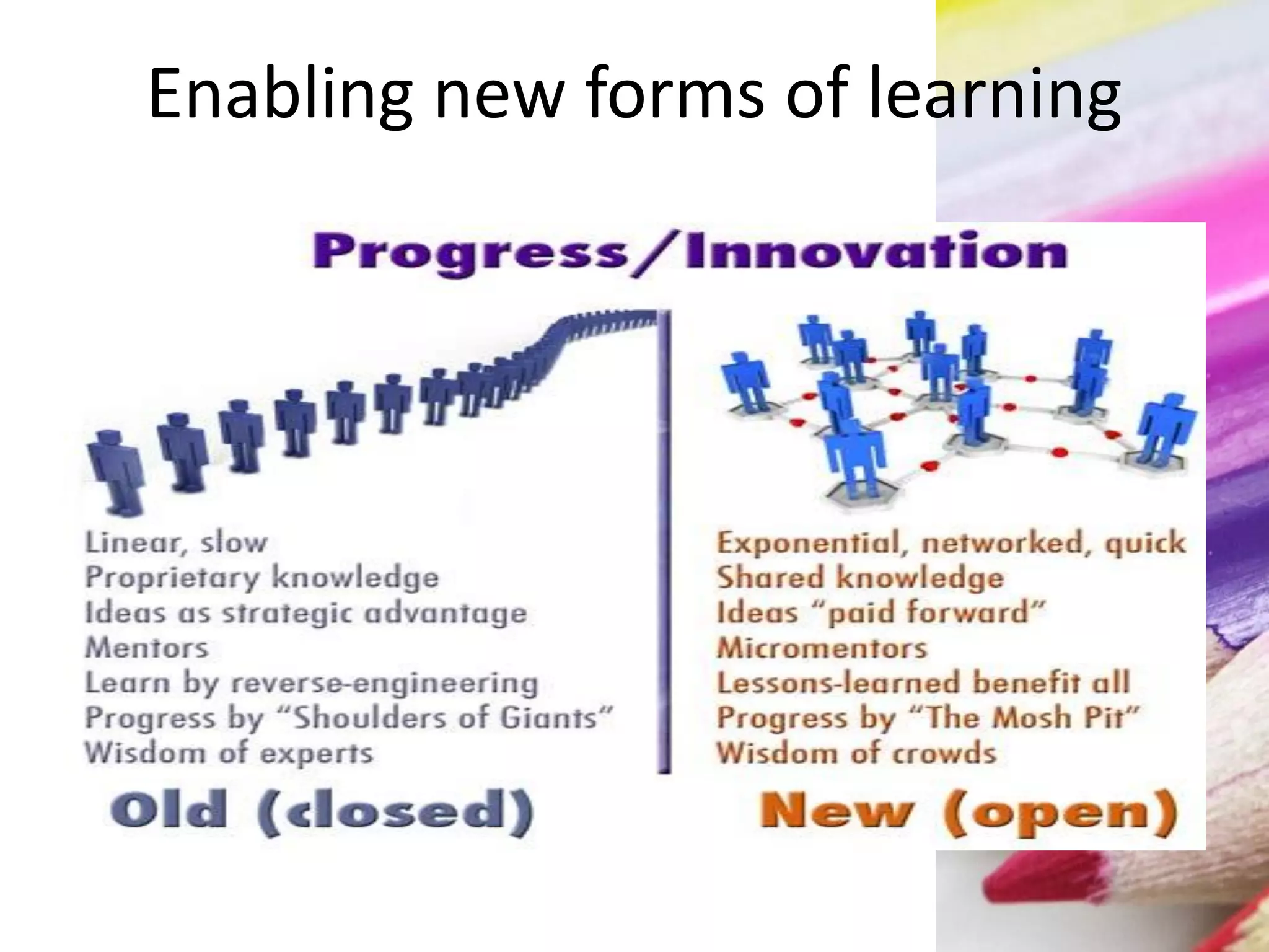 Enabling new forms of learning
 