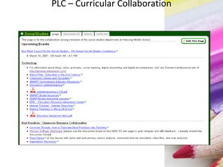 PLC – Curricular Collaboration
 
