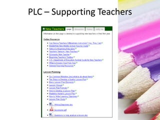 PLC – Supporting Teachers
 