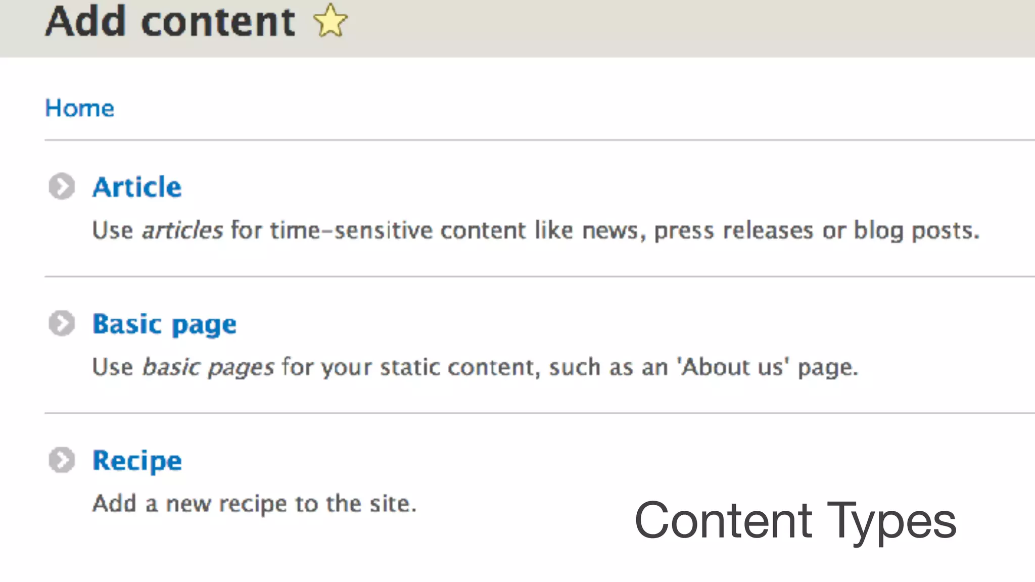 ©2017 Acquia Inc. — Confidential and Proprietary6
Content Types
 