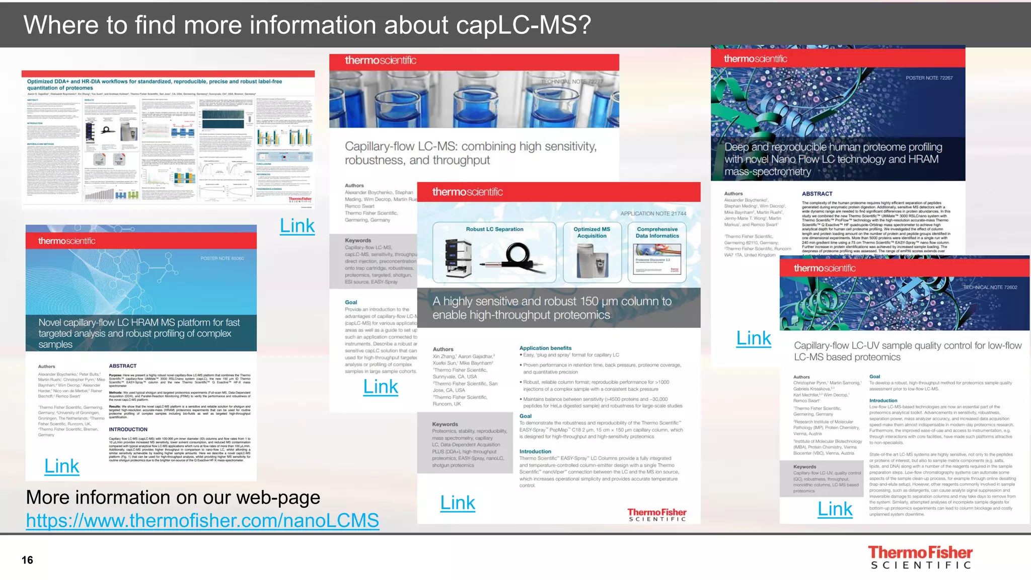 16
Where to find more information about capLC-MS?
Link
Link
Link
Link
Link
Link
More information on our web-page
https://www.thermofisher.com/nanoLCMS
 