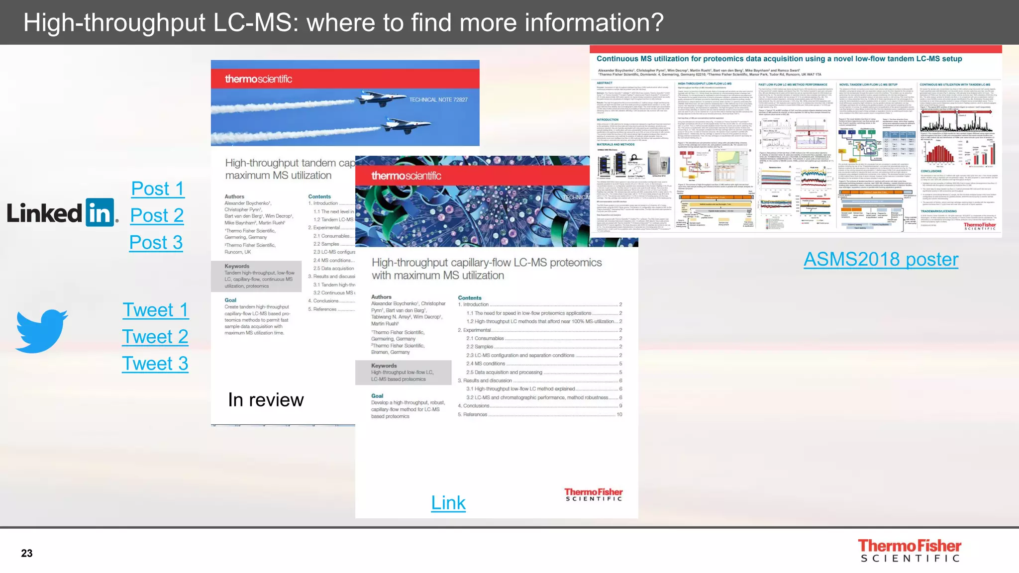 23
ASMS2018 poster
High-throughput LC-MS: where to find more information?
Post 1
Post 2
Post 3
Tweet 3
Tweet 2
Tweet 1
Link
In review
 