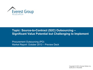 Source-to-Contract (S2C) Outsourcing – Significant Value Potential but ...