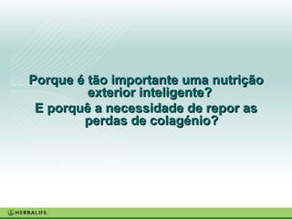 Porque é tão importante uma nutrição exterior inteligente?  E porquê a necessidade de repor as perdas de colagénio? 