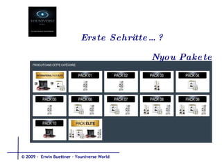 Erste Schritte… ? Nyou Pakete © 2009 -  Erwin Buettner – Youniverse World 