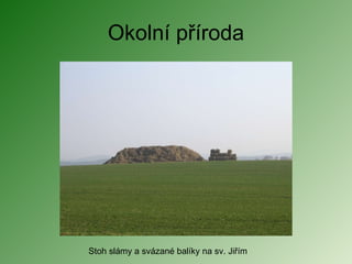 Okolní příroda Stoh slámy a svázané balíky na sv. Jiřím 