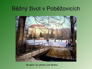 Běžný život v Poběžovicích Bruslení na rybníku pod školou 