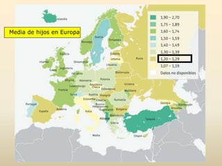 Media de hijos en Europa
 