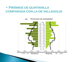 • Pirámide de quintanilla
comparada con la de valladolid
 