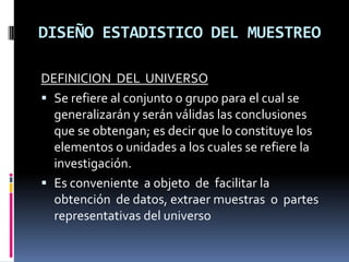 Criterios de exclusiónEn estudios prospectivos deben definirse también criterios de exclusión para aquellas características que en caso de desarrollarse en las unidades de estudio durante la investigación (ej: enfermedad, embarazo); obligarán a eliminarlas del grupo al cual pertenecen.