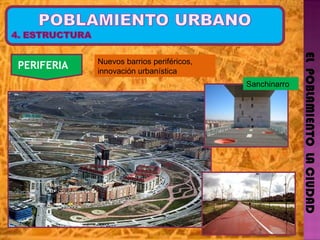 EL  POBLAMIENTO  LA CIUDAD PERIFERIA   Nuevos barrios periféricos, innovación urbanística Sanchinarro  
