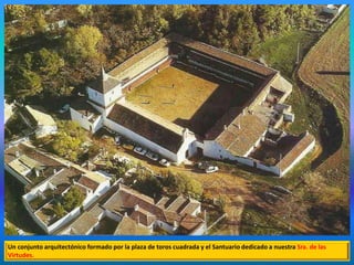 Un conjunto arquitectónico formado por la plaza de toros cuadrada y el Santuario dedicado a nuestra Sra. de las
Virtudes.
 