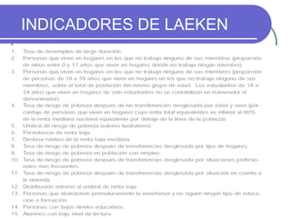 INDICADORES DE LAEKEN

 