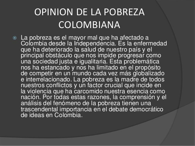 Pobreza en colombia