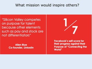 What mission would inspire others? 
 