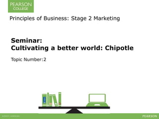 Principles of Business: Stage 2 Marketing 
Seminar: 
Cultivating a better world: Chipotle 
Topic Number:2 
 