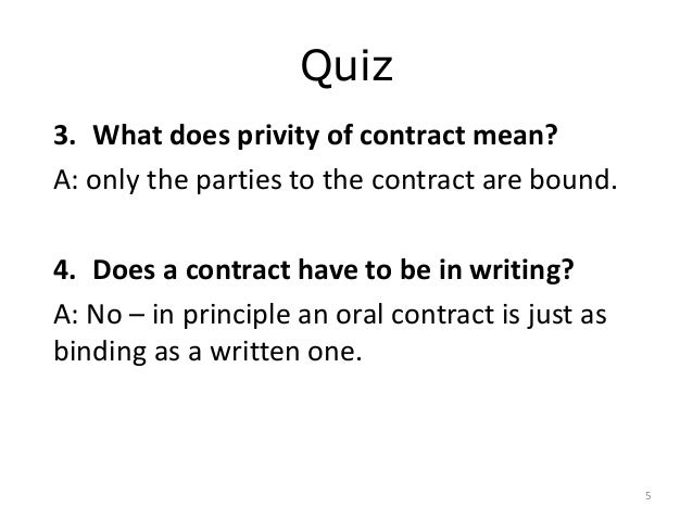 Privity of contract essay