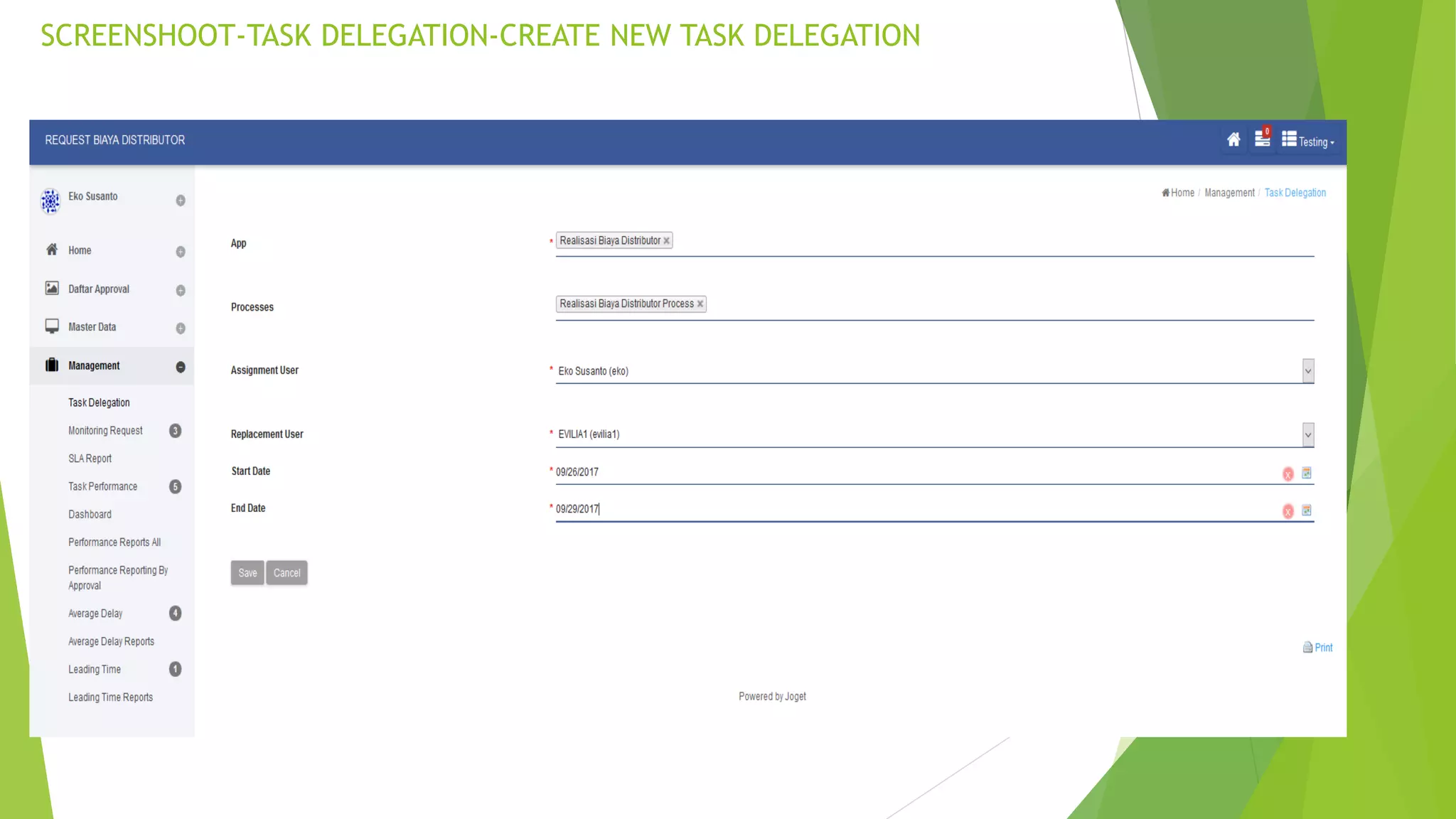 SCREENSHOOT-TASK DELEGATION-CREATE NEW TASK DELEGATION
 