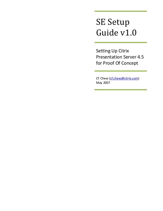 poc setting up citrix presentation server 4.5 for proof of concept poc setting up citrix presentation server 4.5 for proof of concept, Presentation templates