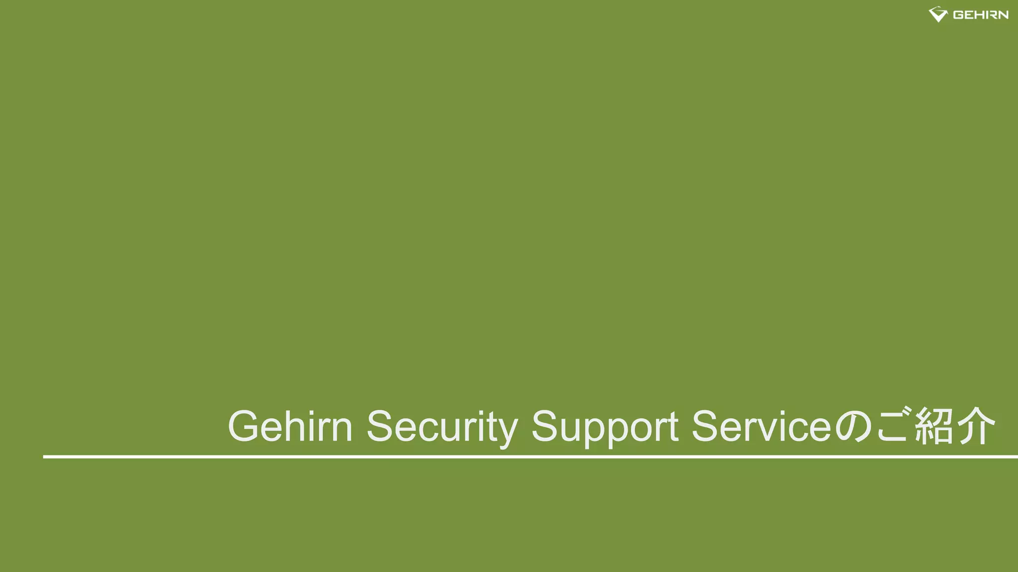 Gehirn Security Services
Gehirn Security Support Serviceのご紹介
 