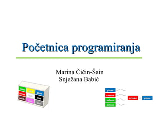 Početnica programiranjaPočetnica programiranja
Marina Čičin-Šain
Snježana Babić
 