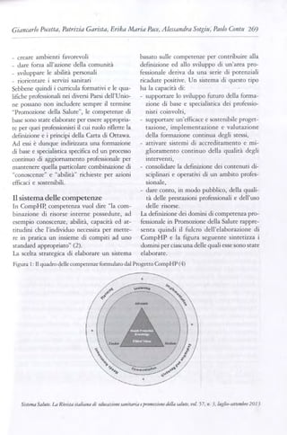 Core competencies per gli operatori della promozione della salute. Risultati del Progetto CompH.  Giancarlo Pocetta, Patri...