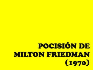 Pocisión de milton friedman (1970)