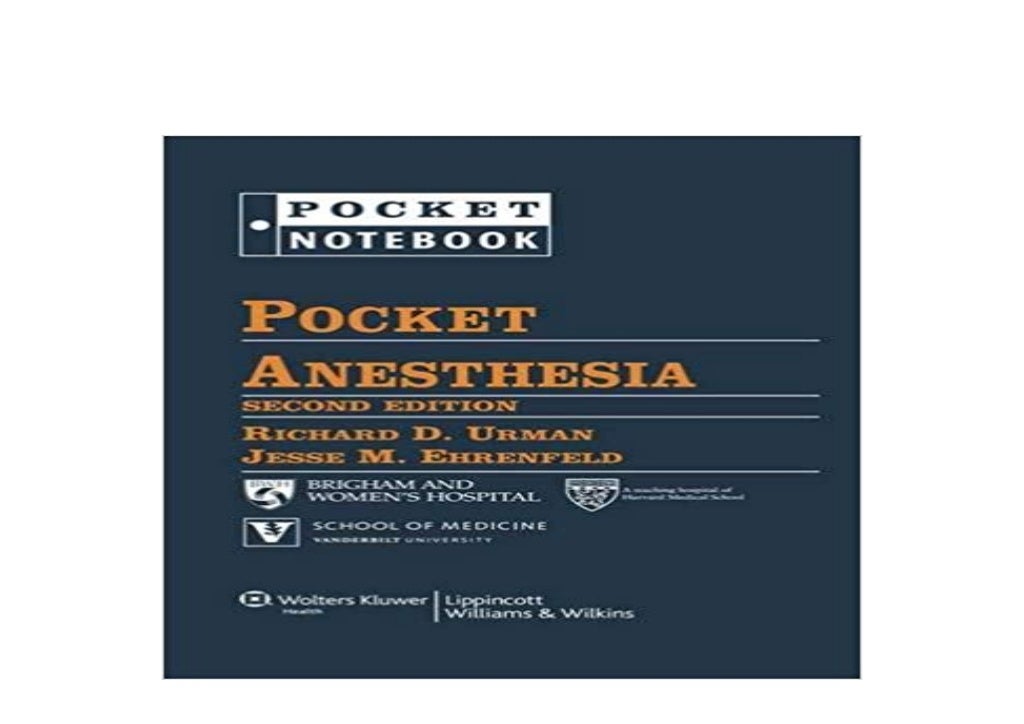 FREE_DOWNLOAD_EBOOK LIBRARY Pocket Anesthesia Pocket Notebook Series