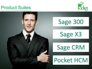 Product Suites
Sage 300
Sage X3
Sage CRM
Pocket HCM
 