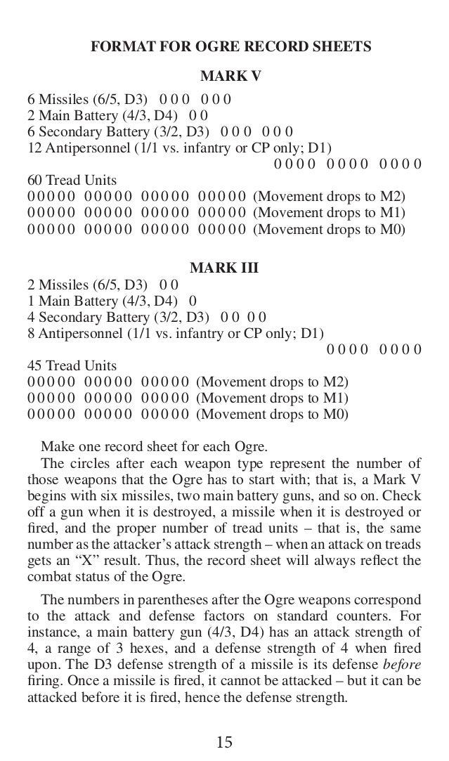 pocket ogre game rules ogre record sheets